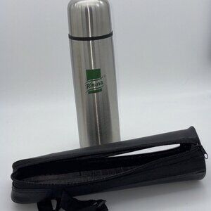 Knorr Stainless Steel 16oz Hot or Cold Pop & Pour Vacuum Thermal Flask With Case